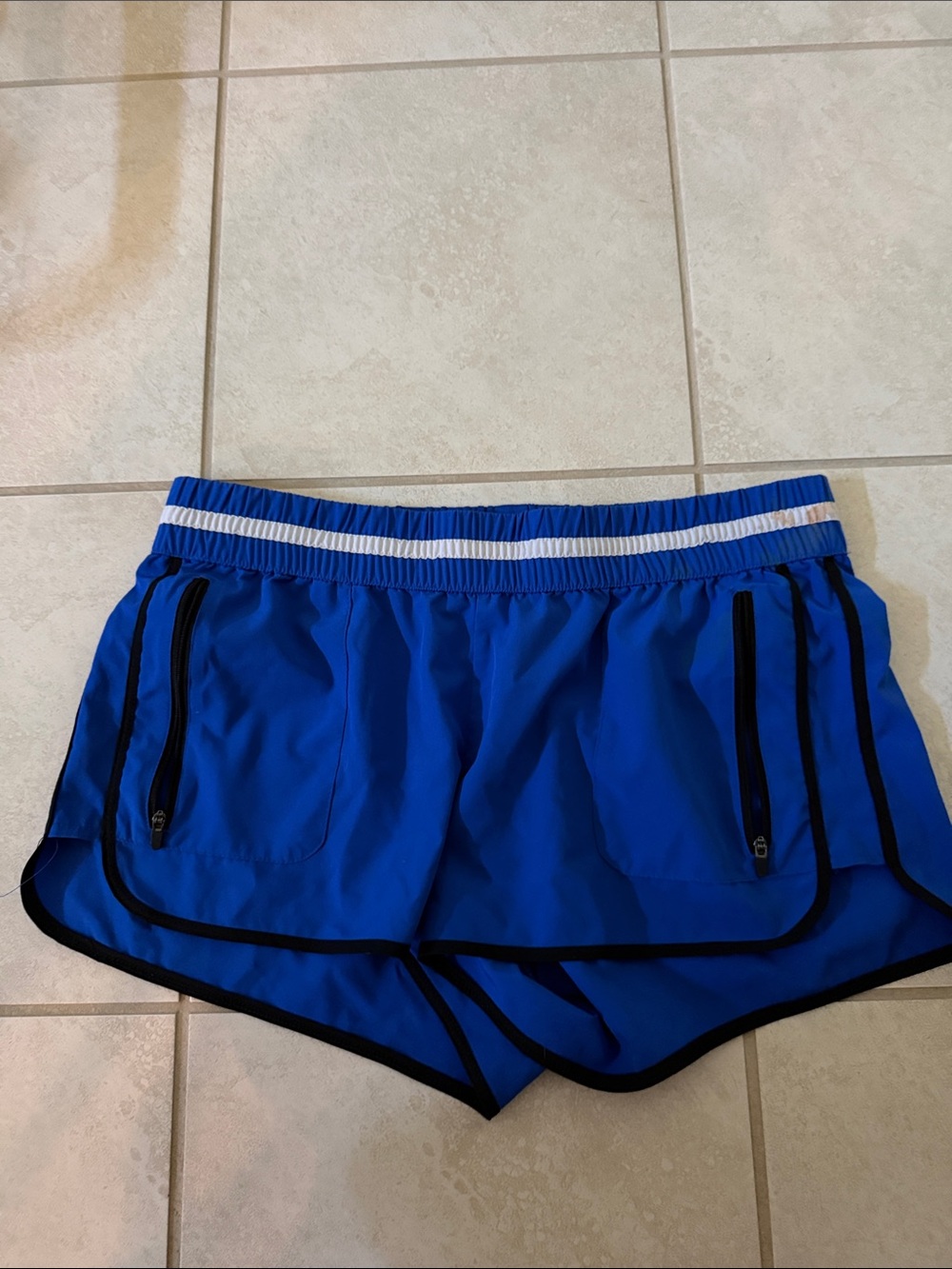 Fabletics Royal Blue Athletic Shorts with Black Trim